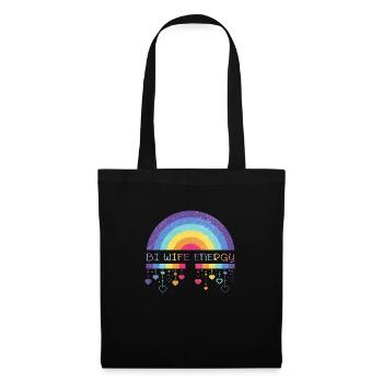Rainbow Bi Wife Energy Bisexual Pride Rainbow Flag - Tote Bag - black - Front