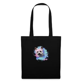 yorkshire terrier, hund, graffiti,terrier, bunt - Stoffbeutel - Schwarz - Vorne