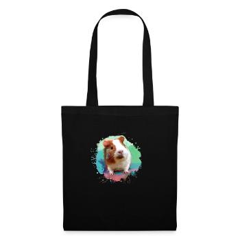 cochon d’Inde, graffiti, peinture, aquarelle, coloré, - Sac en tissu - noir - Devant