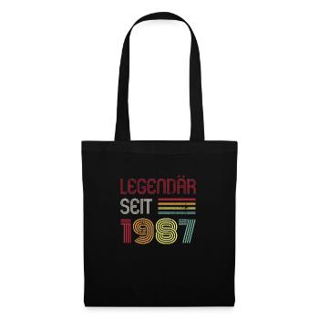Legendär Seit 1987 Jahr Retro 87er Jahrgang - Stoffbeutel - Schwarz - Vorne
