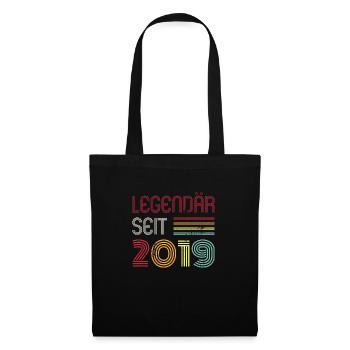 Legendär Seit 2019 Jahr Retro 19er Jahrgang - Stoffbeutel - Schwarz - Vorne