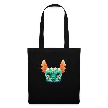 Tête de dragon - Sac en tissu - noir - Devant