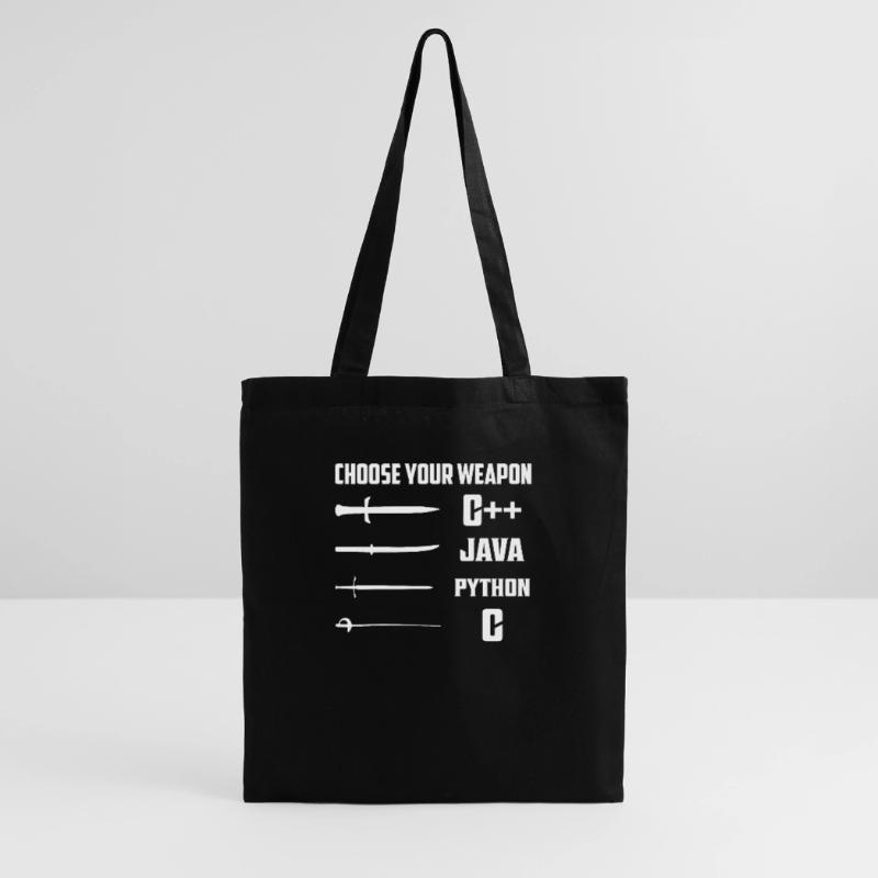 Choose Your Weapon C++, Java, Python, C Coding Pro Tote Bag