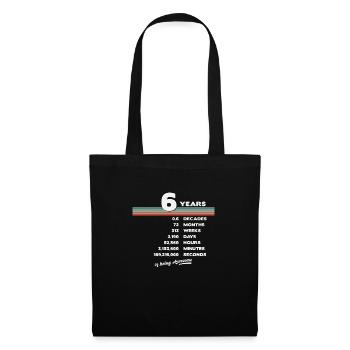6th Birthday Vintage 6 Years Old Retro 72 Months - Tote Bag - black - Front