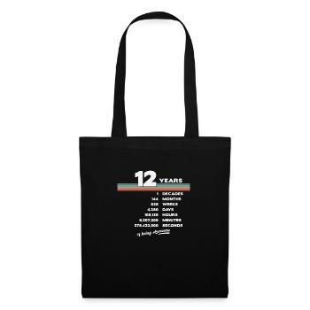 12nd Birthday Vintage 12 Years Old Retro 144 - Tote Bag - black - Front