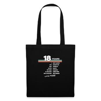 18th Birthday Vintage 18 Years Old Retro 216 - Tote Bag - black - Front
