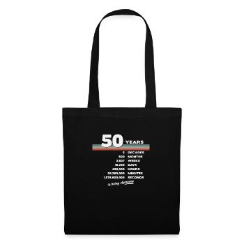 50. Geburtstag Vintage 50 Jahre alt Retro 600 - Stoffbeutel - Schwarz - Vorne