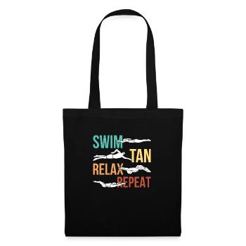 Swim tan relax repeat - Tote Bag - black - Front