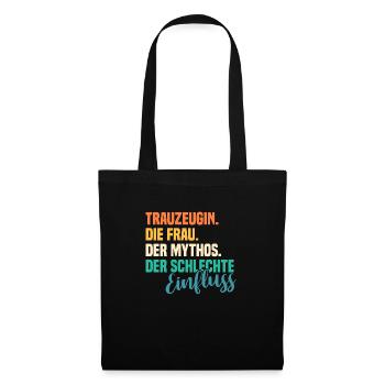 Hochzeit Junggesellenabschied Trauzeugin - Stoffbeutel - Schwarz - Vorne