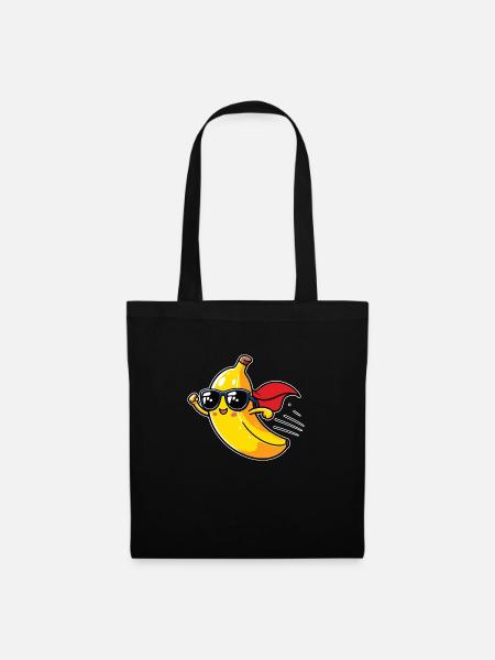 Banane Superheldin - Stoffbeutel - Schwarz