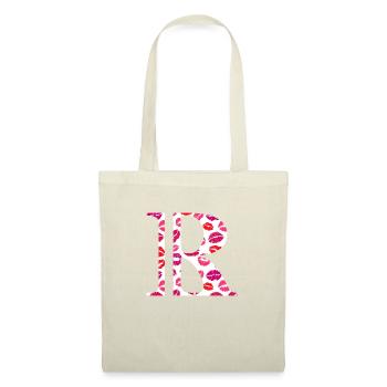 Lettre r bisous - Sac en tissu - nature - Devant