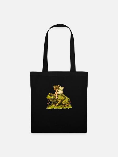 Grenouille chevauchée féerique - Sac en tissu - noir