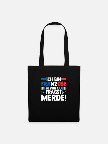 Franzose Französisch Frankreich - Stoffbeutel - Schwarz