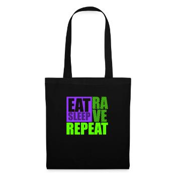 Manger dormir rave répéter nourriture sommeil corbeau disant - Sac en tissu - noir - Devant