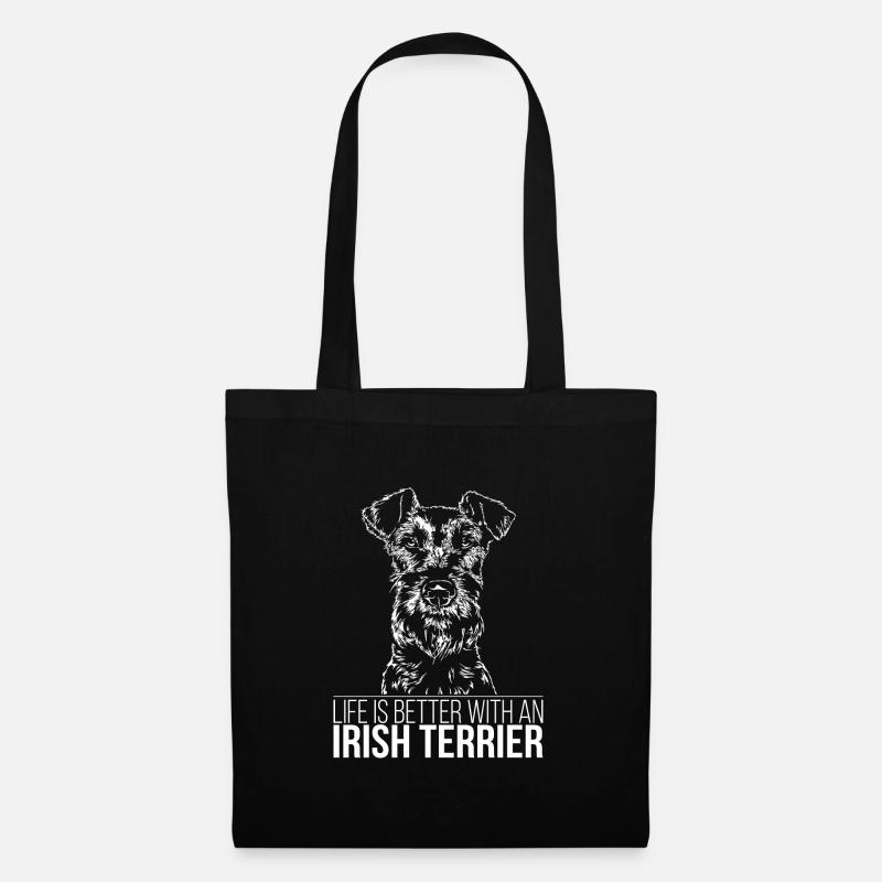 IRISH TERRIER Life is better Wilsigns Geschenk - Stoffbeutel - Schwarz