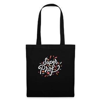 Super prof - Sac en tissu - noir - Devant