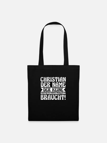 Vorname Chris Christian - Stoffbeutel - Schwarz