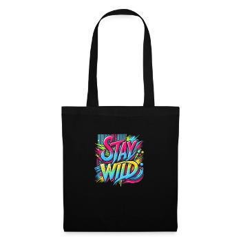Stay Wild – Farbenfrohe Freiheit - Stoffbeutel - Schwarz - Vorne