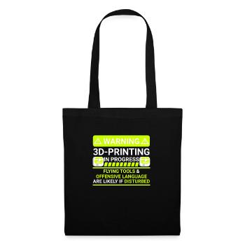 warning 3d printing in progress - Stoffbeutel - Schwarz - Vorne