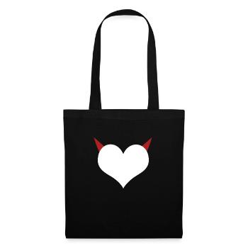 Herz Teufel Devil I love - Tote Bag - black - Front