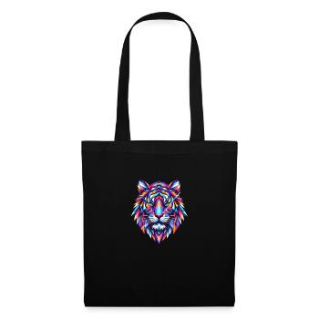 L’éclat de couleurs du roi – Tête 🦁🎨 de lion colorée - Sac en tissu - noir - Devant