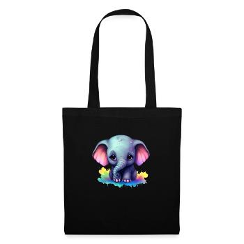 Bébé éléphant cadeau enfants enfants mode coloré - Sac en tissu - noir - Devant