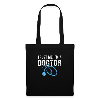 Dogtor Arzt Vintage Veterinary Haustier Sprüche - Stoffbeutel - Schwarz - Vorne