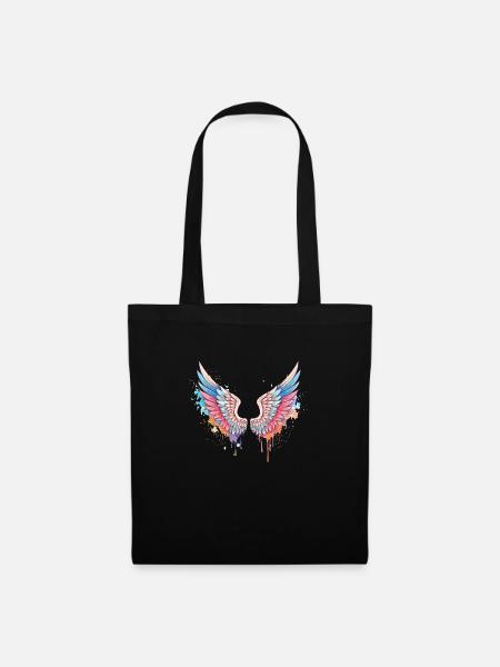 angelwings,engelsflügel,graffiti,malerei,bunt - Stoffbeutel - Schwarz