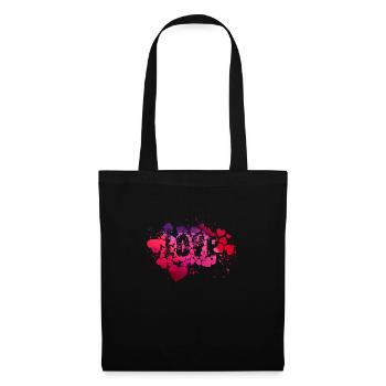 herzen,herz,liebe, love, rot, illustration,graffit - Stoffbeutel - Schwarz - Vorne
