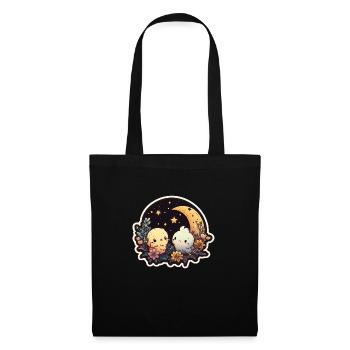 Little animals in love, starry sky - Tote Bag - black - Front