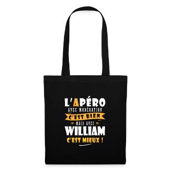 William Cadeau Humour personnalisé William - Sac en tissu - noir - Devant