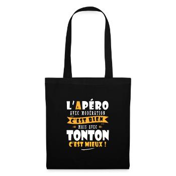 Tonton Cadeau Humour oncle cadeau tonton - Sac en tissu - noir - Devant