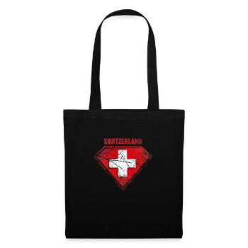 Switzerland Superhero Flag Vintage Retro Symbol - Tote Bag - black - Front