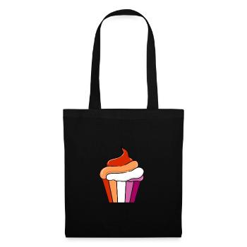 Lesbischer Cupcake Orange Pink Lesbian Pride - Tote Bag - black - Front