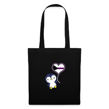 Pinguin Ballon Demisexual Pride - Stoffbeutel - Schwarz - Vorne