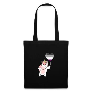 Unicorn Heart Balloon Asexual Pride - Tote Bag - black - Front