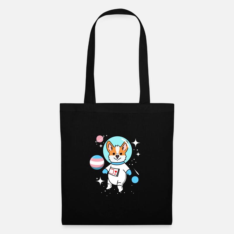 Corgi Raumfahrt Trans Pride - Stoffbeutel - Schwarz
