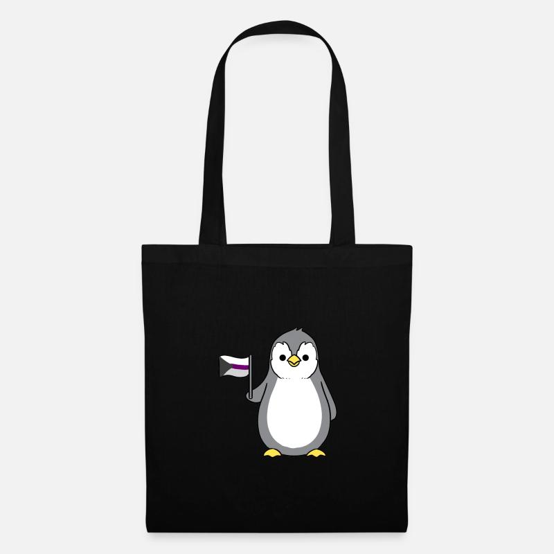 Pingouin Demisexual Pride Drapeau - Sac en tissu - noir