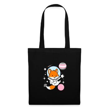 Fuchs Astronaut Demigirl Pride - Stoffbeutel - Schwarz - Vorne