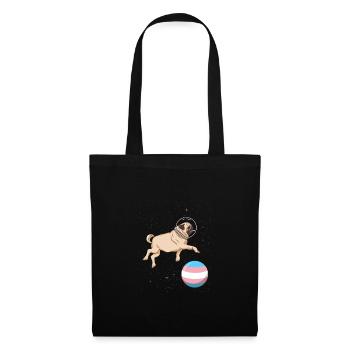 Pug in space Trans Pride - Tote Bag - black - Front