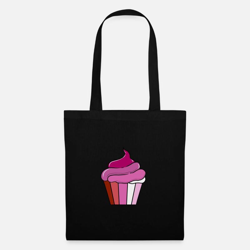 Lesbischer Cupcake Lesbisches Geschenk - Stoffbeutel - Schwarz