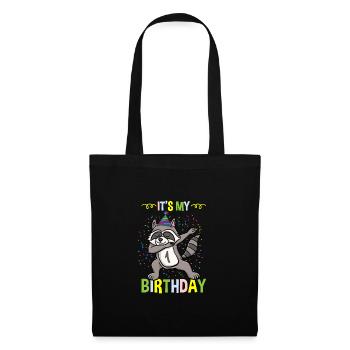 Its My 1st Birthday Waschbär - Stoffbeutel - Schwarz - Vorne