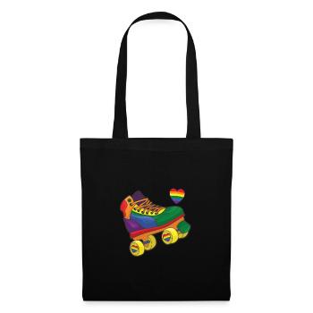 Regenbogen-Rollschuhe LGBT Gay Pride Monat - Stoffbeutel - Schwarz - Vorne