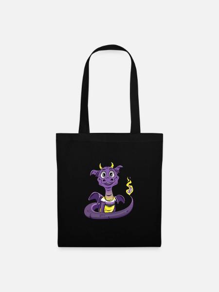 Nonbinary Pride Drache Nonbinary - Stoffbeutel - Schwarz