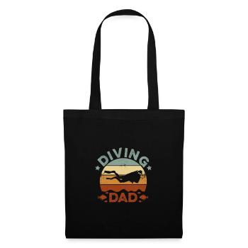 Diving Dad Retro Diving Dive Apnoe Scuba Diver Und - Stoffbeutel - Schwarz - Vorne