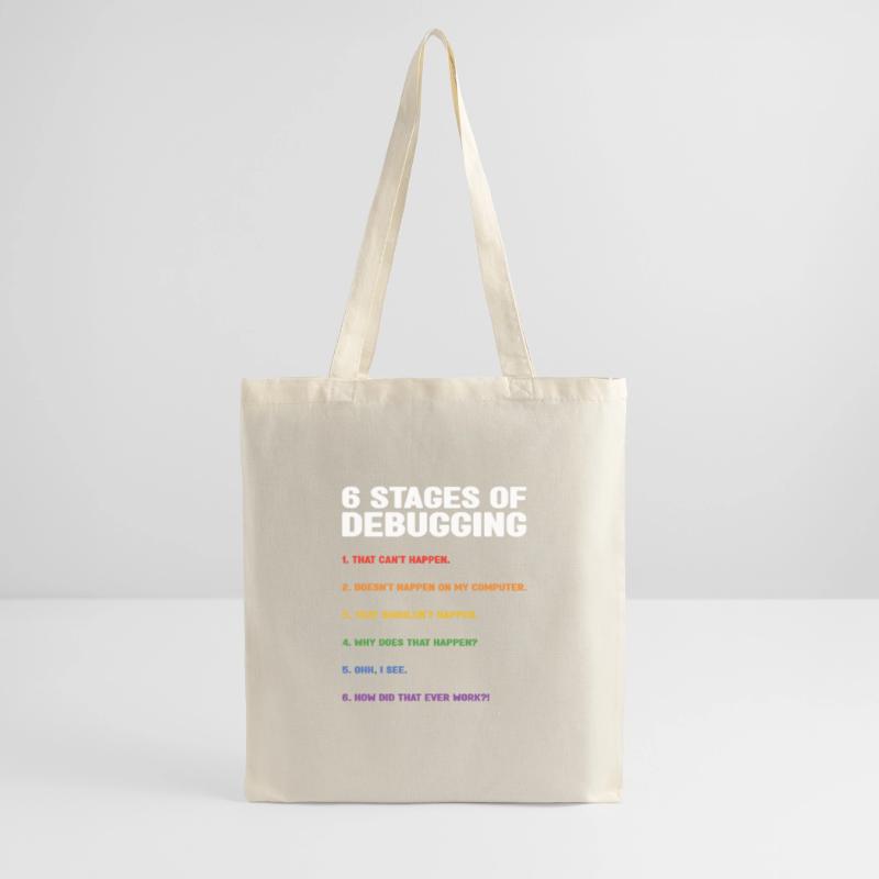 6 Stages Of Debugging Coder Programmer Software De Stoffbeutel