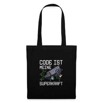 Code Ist Meine Superkraft Software Entwickler Code - Stoffbeutel - Schwarz - Vorne