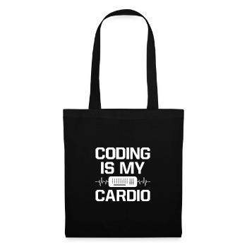 Coding Is My Cardio Programming Coder Computer Gee - Stoffbeutel - Schwarz - Vorne