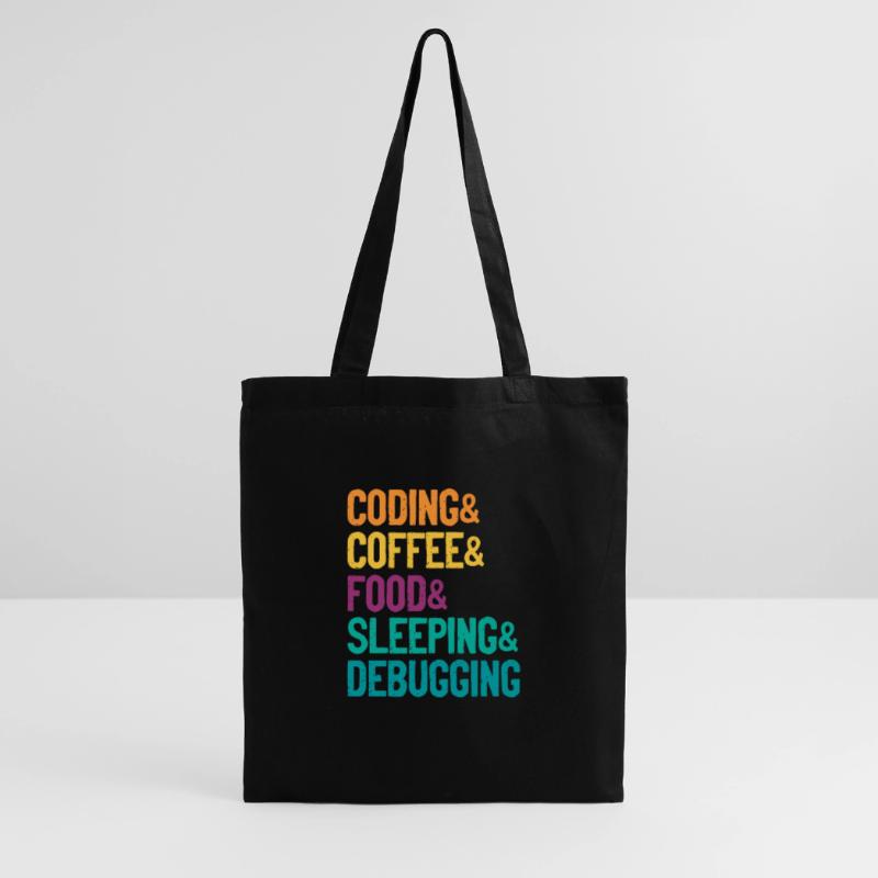 Coding Coffee Food Sleeping Debbuging Programmer C Stoffbeutel