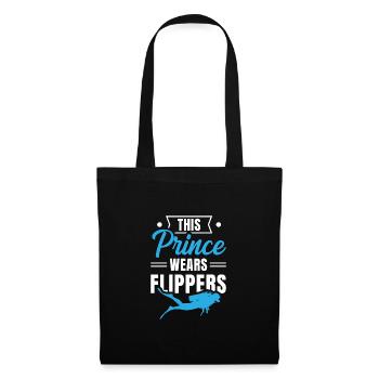 This Prince Wears Flippers Diver Scuba Diver Divin - Stoffbeutel - Schwarz - Vorne